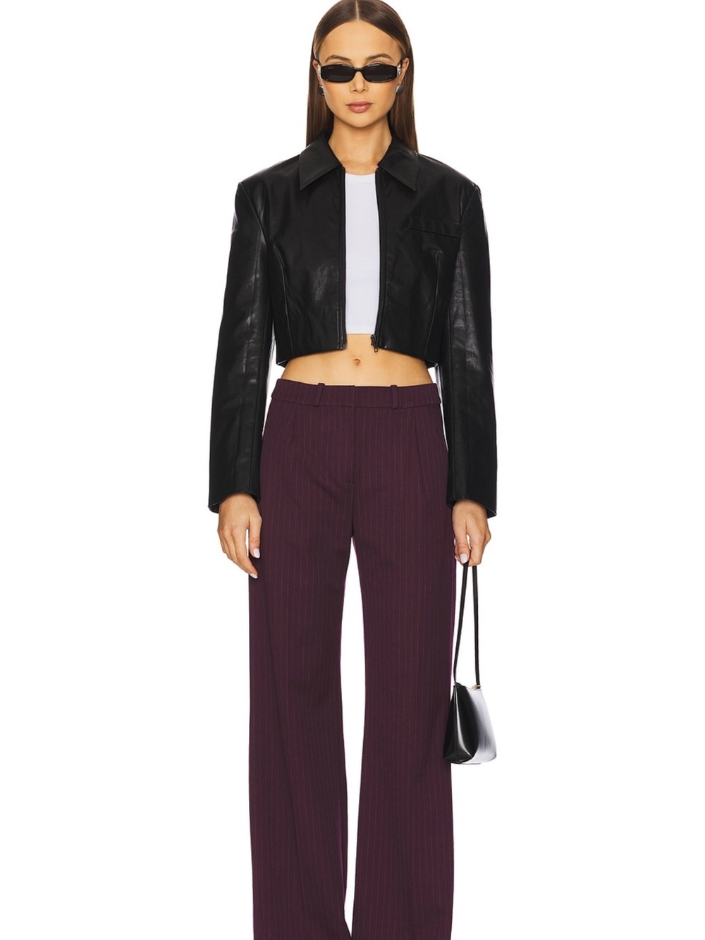 Amanda Uprichard Wide Leg Pants in Plum